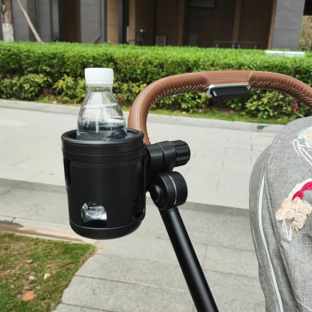 Anti-slip 2 in 1 Baby Stroller Cup Holder Easy To Install Adjustable Kids Cup Stand Black Non-slip