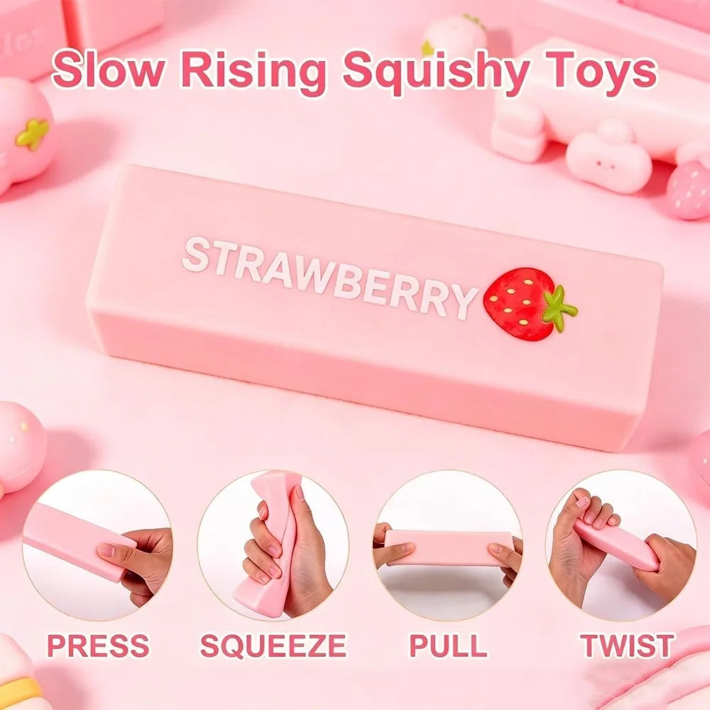 Strawberry Butter Squishy Butter Slow Rising Squishy Butter Stick Squeeze Balls for Stress Relief  Soft Pressure Sensory Adults