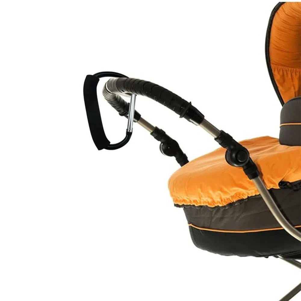 2Pcs Multifunction Baby Stroller Hook Sponge Handle D-Ring Carriage Hanger Soft Grip Aluminum Alloy Pram Lifting Button