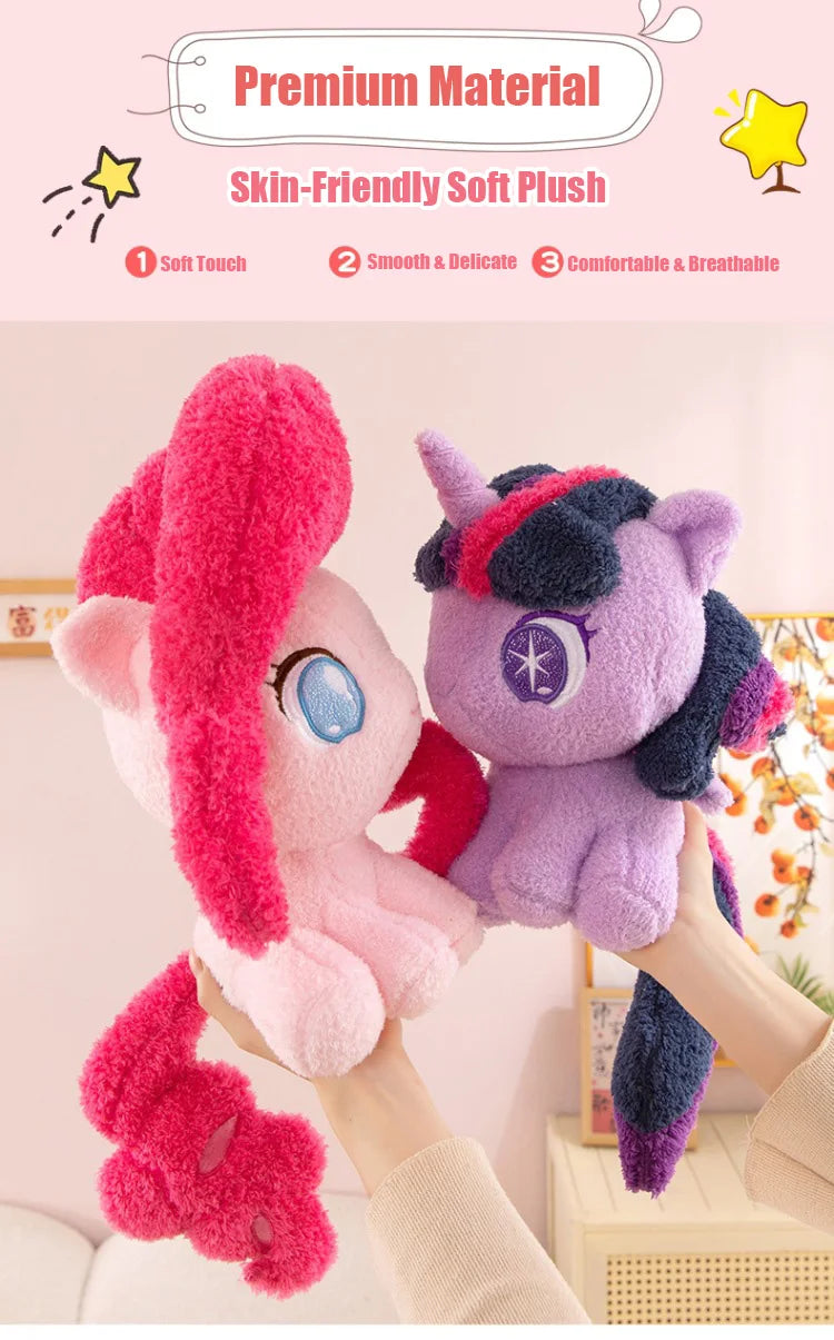 My Little Pony Plush Toy 28cm Cute Pony Stuffed Doll Soft Huggable Rainbow Pinkie Pie Birthday Gift Collection