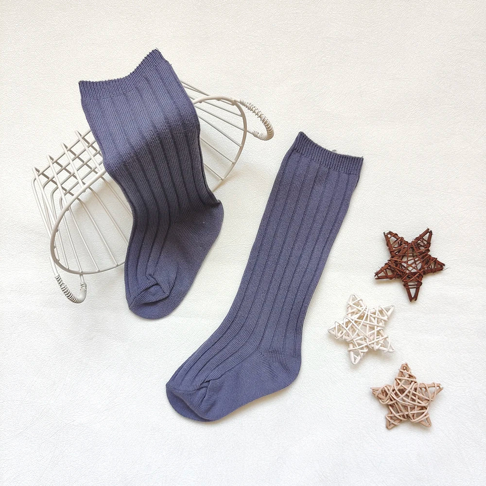 New Fashion Boys Girls Knee High Socks Cotton Breathable Stripe Kids Casual Sock Children School Uniform Socks Baby Socken Long
