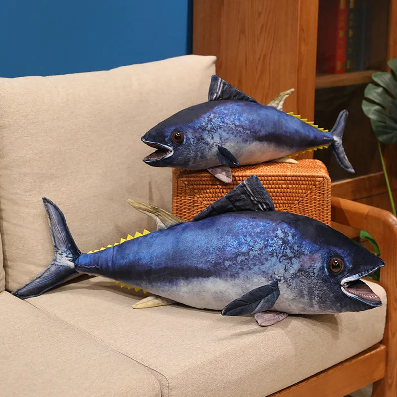 Hot Wholesale Stuffed Fish Throw Pillow 55/75/95cm 3d Simulation Tuna Plush Toys Creative Sofa Pillow Cushion Gift Kids Toy