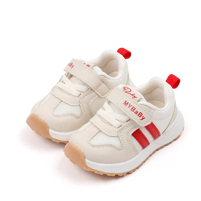 Spring and Autumn Children Sneakers Three Colors Rubber Soled Non-slip Fashion Design Baby Girls and Boys Prewalker Shoes BM07