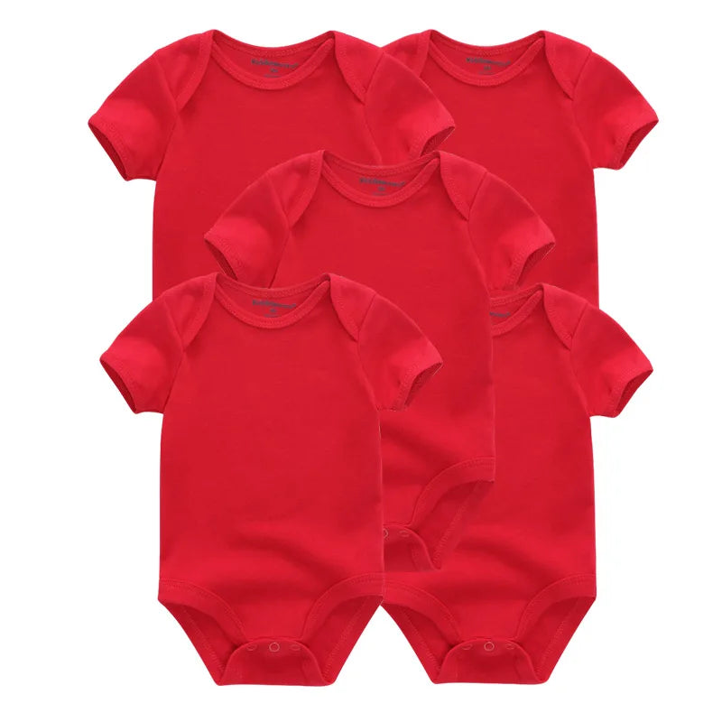 Carter's 5-Piece Solid Color Unisex Baby Bodysuits Short Sleeve Onesies 0-12M Soft Cotton