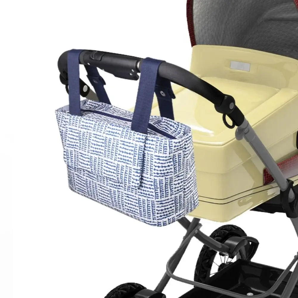 Large Capacity Baby Stroller Bag Hanging Oxford cloth Stroller Storage Hanging Bag Magnetic Button With Multiple Pockets
