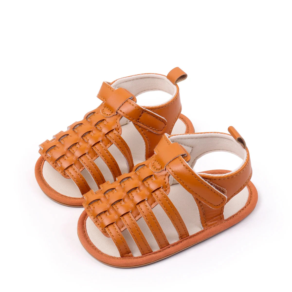 New Baby Sandals For 0-2 Years Old Boys And Girls Leather Surface And Rubber Sole Anti-slip Shoes Baby Indoor Walking Shoes