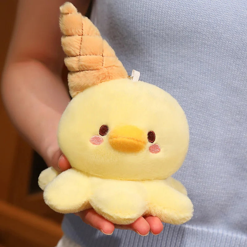 Hot 1pc 15cm Ice Cream Octopus Small Animal Plush Doll Head Sweet Cone Decor Seal Duck Rabbit Fox Toy Backpack Child Friend Gift