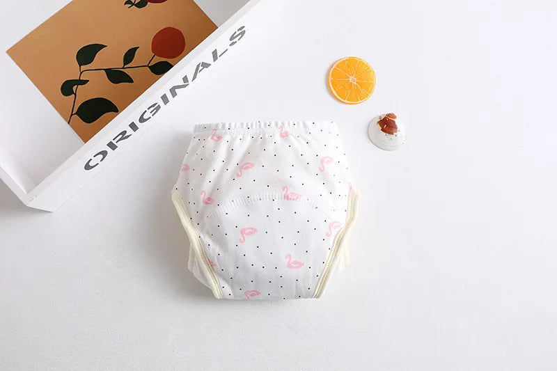 Cotton Baby Training Pant Reusable Gauze Diaper Waterproof Cloth Diaper Baby Study Pants Washable Nappies Diapering