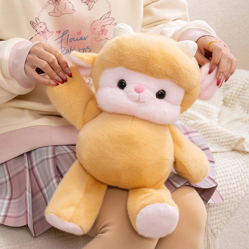 2026 Hot Cuddly Cartoon Sheep Plush Toys High Quality Fluffy Sitting Pose Doll Warm Cozy Children Companion Xmas Gift Home Decor