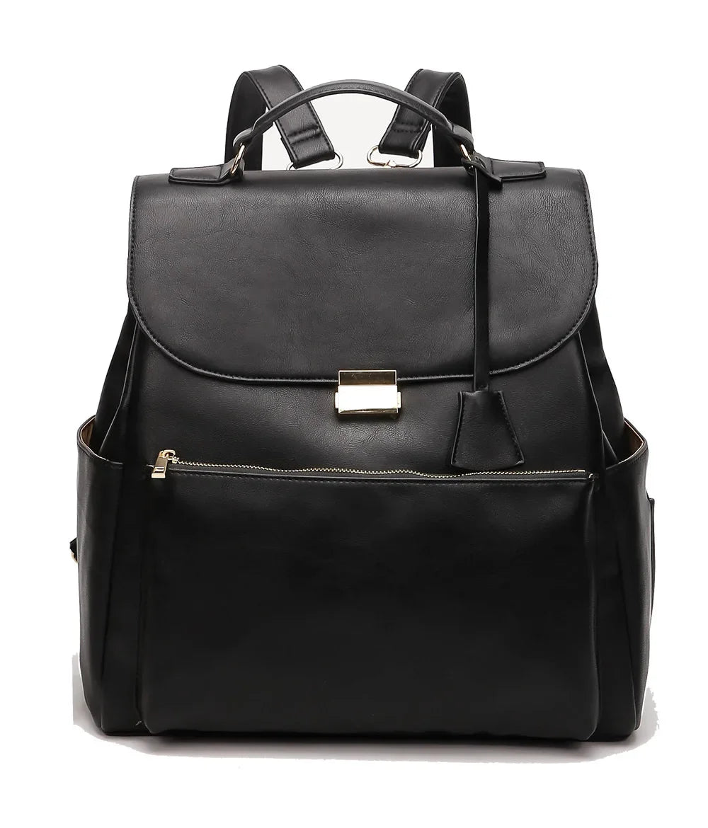 Waterproof Diaper Bag for Mommy Maternal PU Leather Nappy Backpack Baby Infant Organizer Changing Nursing Mom Pram Bag to Care