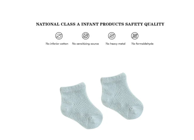 4 Pairs/Lot  New Baby Socks Mesh Thin Newborn Socks Combed Cotton Boneless Soft Summer Baby Socks For Gift
