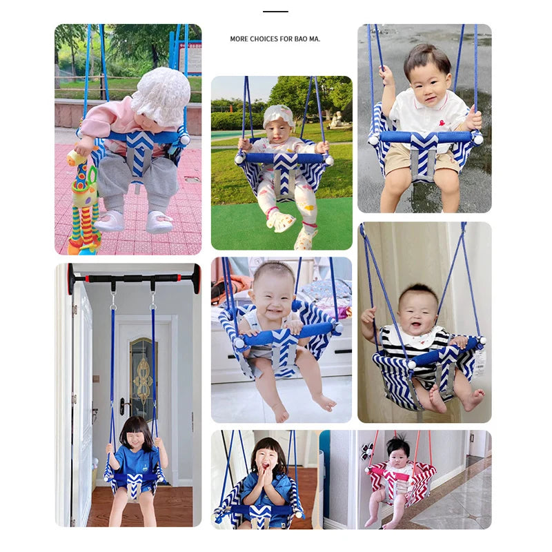Infant and Toddler Cloth Swing Chair with Safety Harness