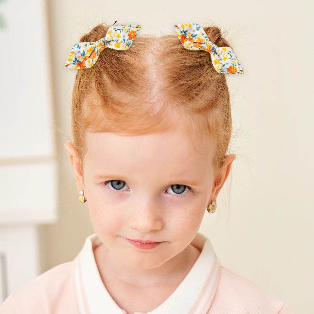 3Pcs Fresh Printing Hairpins Colorful Bowknot Hairclips for Girls Travel Party Dress Up Headwear Kids Hairgripes