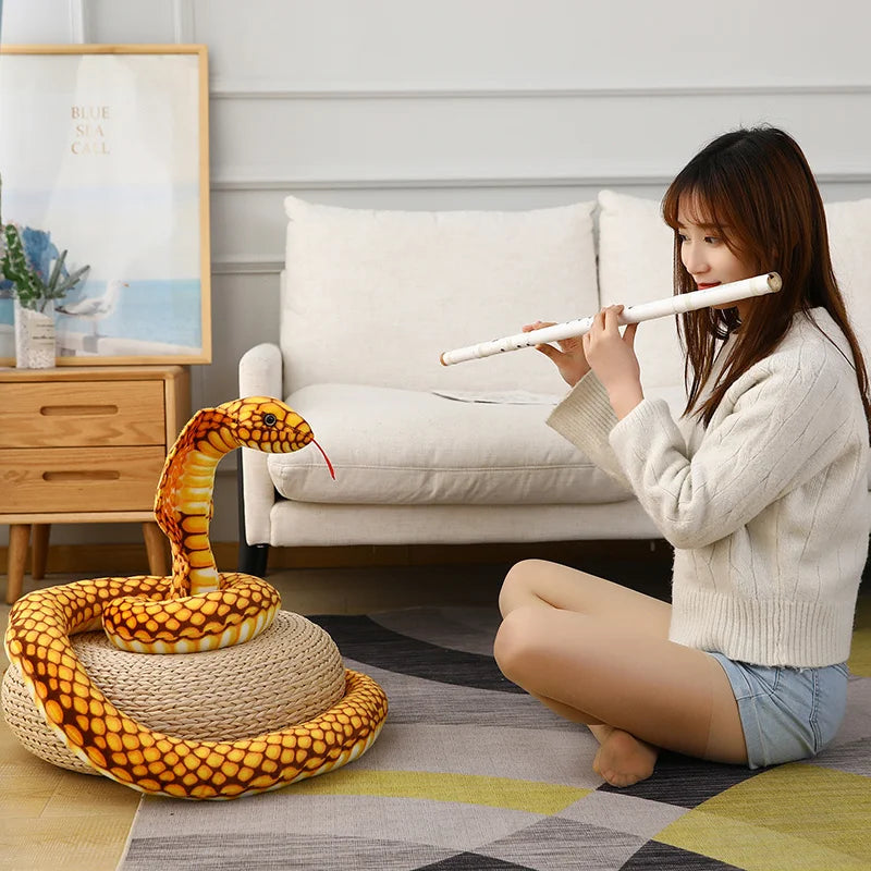 1pc 80/170/240cm Simulated Colorful Cobra Plush Toy Stuffed Animals Snakes Plushies Doll Funny Spoof Joke Soft Toys Home Decor