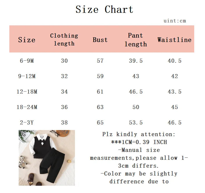 2Pcs Boy Baby Set Lapel Collar Color blocked Top and Pants Fashion Set for 0-3 Year Boy Baby Spring  Autumn Little Gentleman Set