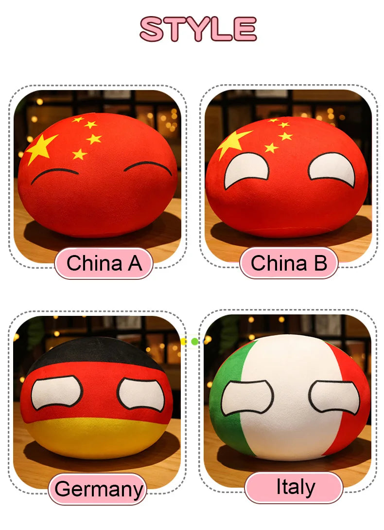 Hot  10/30/50cm Polandball Country Ball Toy Plush Pendant Plush Doll Countryball Ussr Usa France Russia Uk Japan Germany  Italy