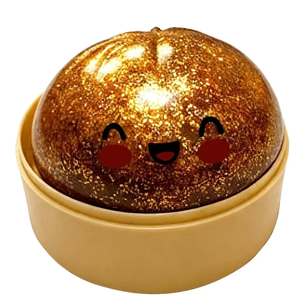Glitter Dumplings Squishy Toy Soft with Steamer Squishy Toy Slow Resilience Fidget Stress Relief Sensory Ball