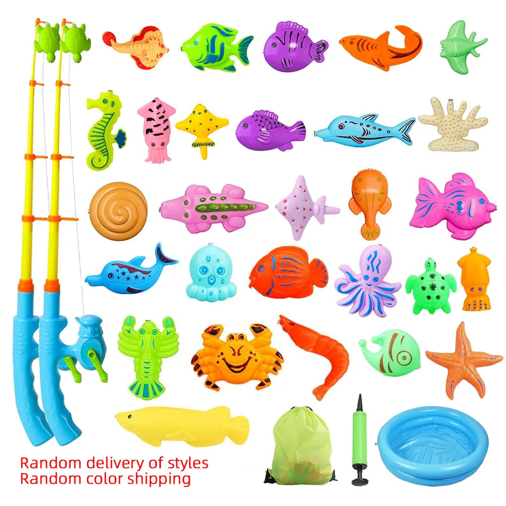 Magnetic Fishing Set Inflatable Pool Party Model Play Games & More Perfect Summer Outdoor Toy Kids for Birthday Christmas Gifts