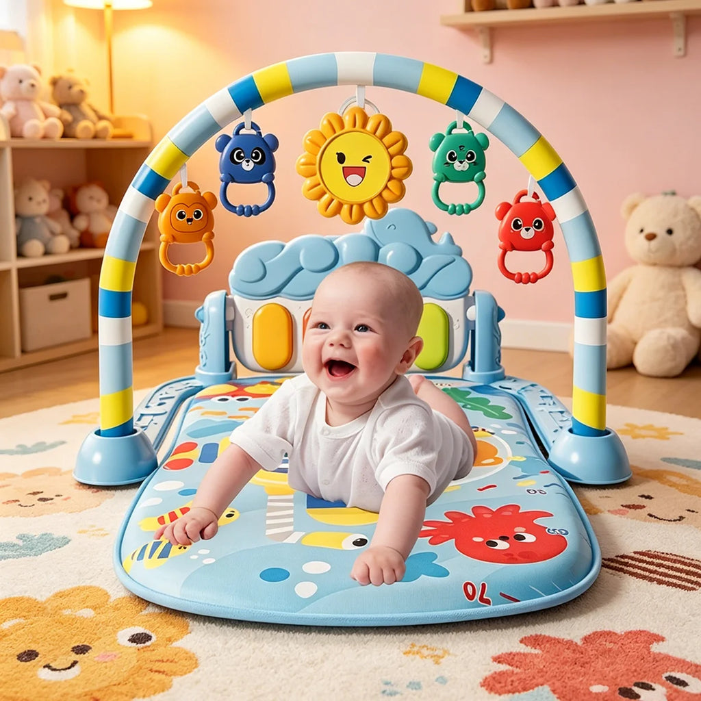 Baby Fitness Stand Music Play Gym Activity Toys Newborn Piano Crawling Blanket Pedal Game Pad Early Education Gifts 0-36 Months