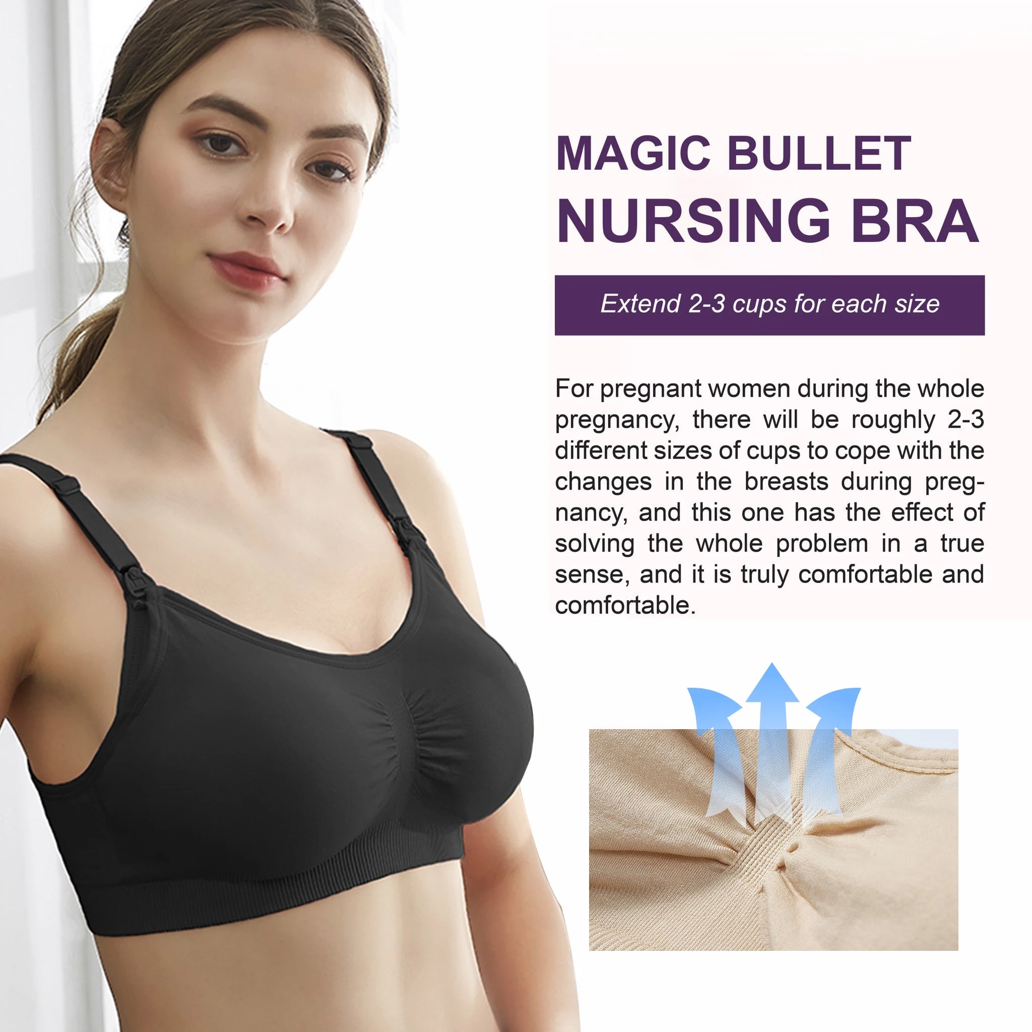 High Quality Maternity Care Bra All Cotton Breastfeeding Maternity Underwear Seamless Large Size Breathable Bra Push Up