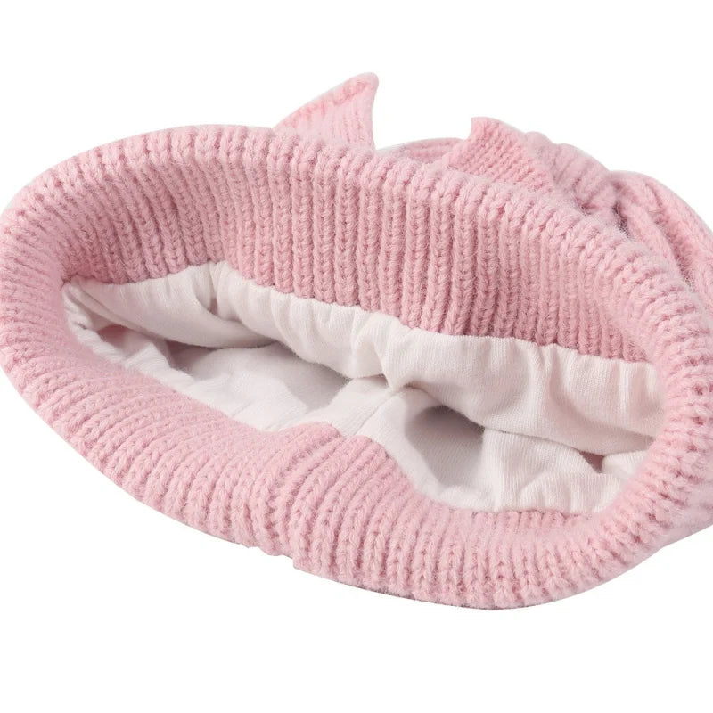 Cross-Border European and American Children's Bowknot Knitted Hat Winter New Thickened Warm Newborn Wool Hat Baby Hat