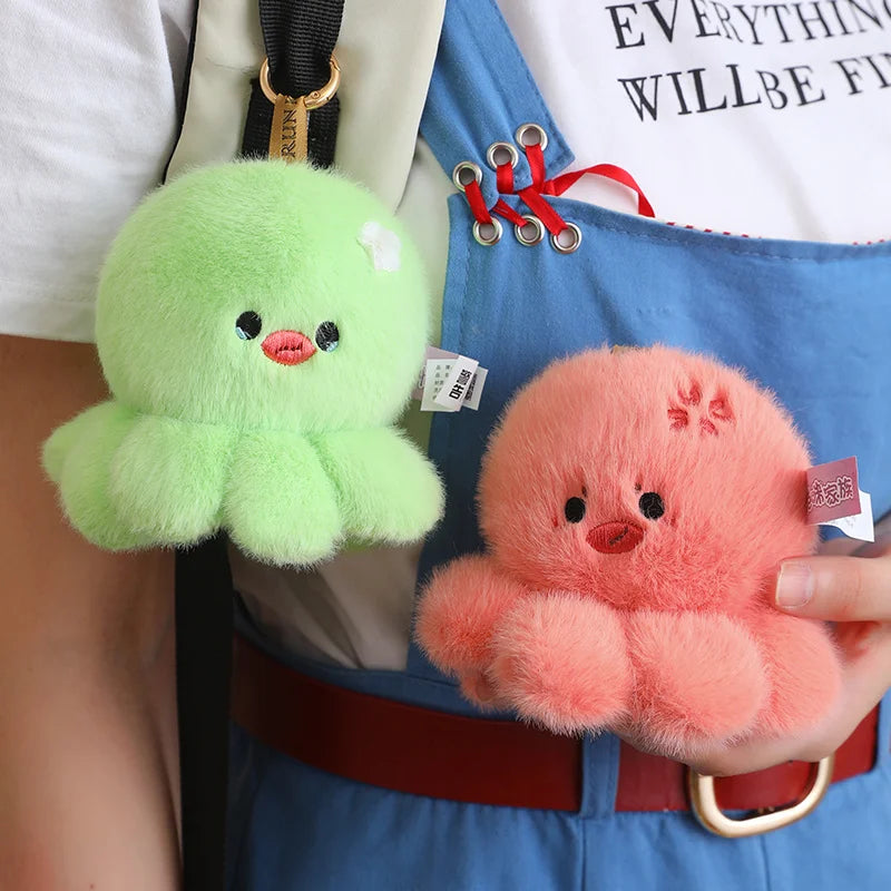 Cute 10cm Octopus Plush Pendant Toys Soft Stuffed Sea Animal Doll Kawaii Keychain Bag Decoration Small Holiday Child Gifts