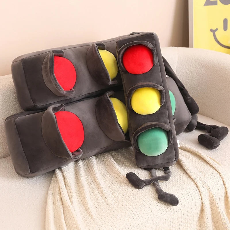 Lifelike Stuffed Signal Lamp Plush Toys Soft Traffic Light Toys For Children Funny Traffic Game Props Creative Home Decor