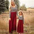 Summer Beach Mother Daughter Dress Women Boho Long Dress Kids Family Matching Outfits Girls Dresses Children's Clothing Vestidos