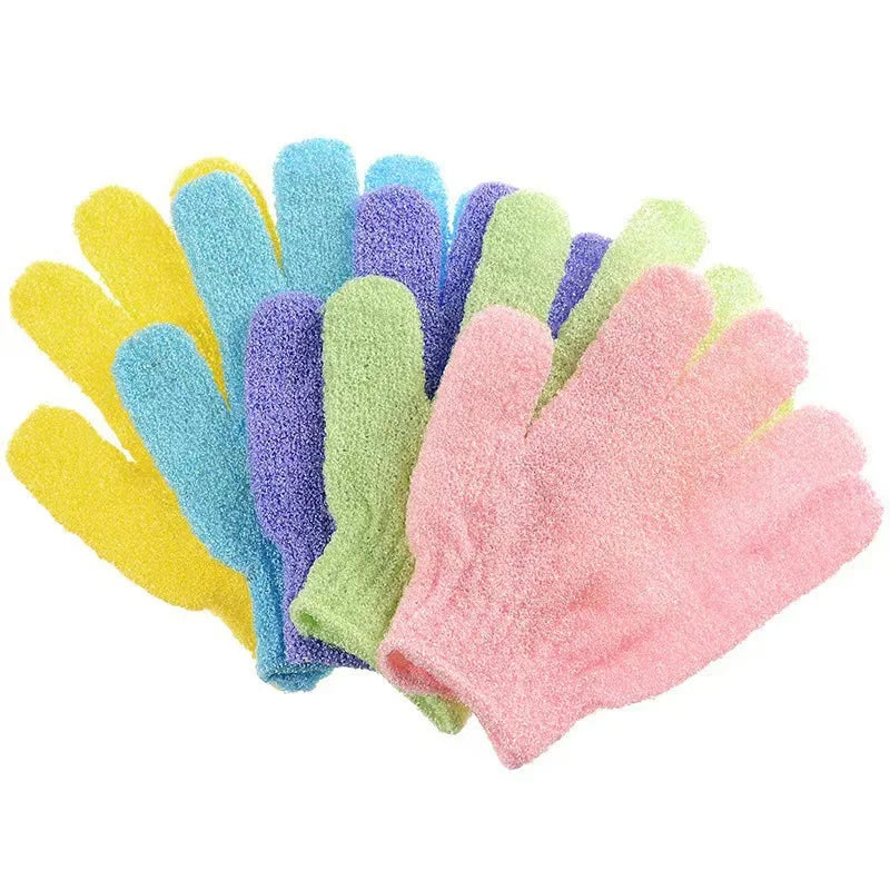 5/10/20/50pcs Exfoliating Shower Bath Gloves Double Sided Body Scrubber Gloves Tool for Massage Body Deep Cleaning Random Colors