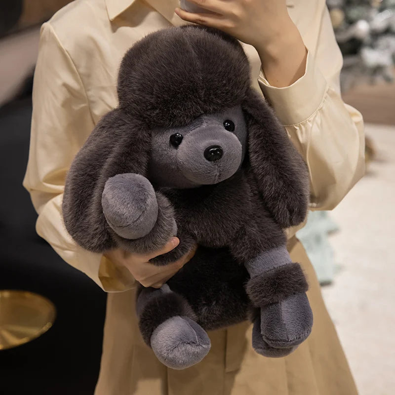 Hot Simulation Color Small Bell Poodle Plush Toys Doll Stuffed Soft Animal Fluffly Curly Hair Dog Lifelike Puppy For Kids Gifts