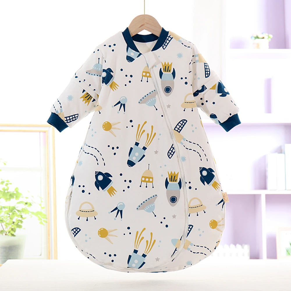 2.5Tog Spring and Autumn Thin Baby Sleeping Bag U-Shaped Cartoon Pure Cotton Kidsren's Sleeping Bag Anti-Kick Quilt 0-3Y Baby Sleeping Bag