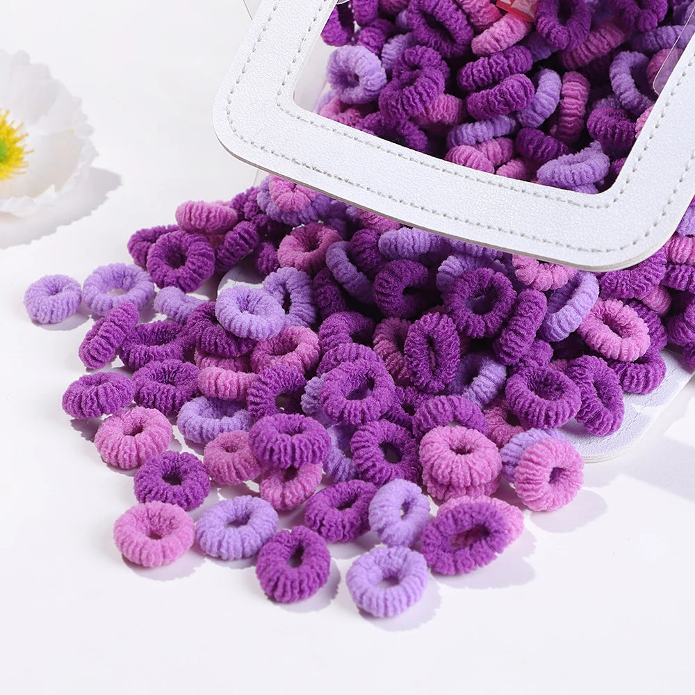 100Pcs Children Elastic Hair Bands Girls Colorful Hair Ties Ponytail Holder Rubber Bands Mini Scrunchie Kids Hair Accessories