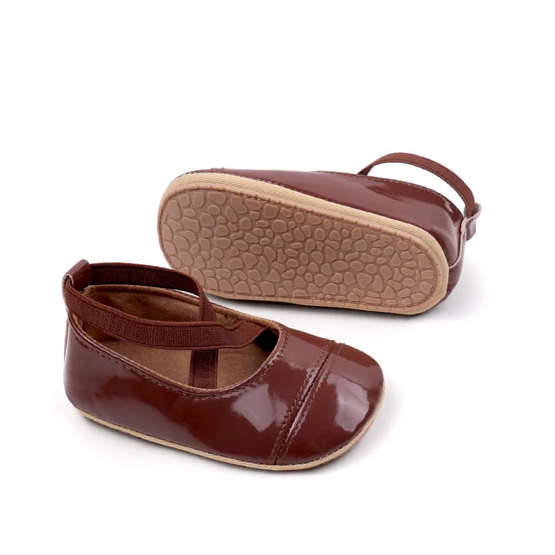 2025 Spring And Autumn Baby Girls First Walking Outdoor Toddler Shoes With High Quality PU Leather For 0-18M Baby Princess Shoes