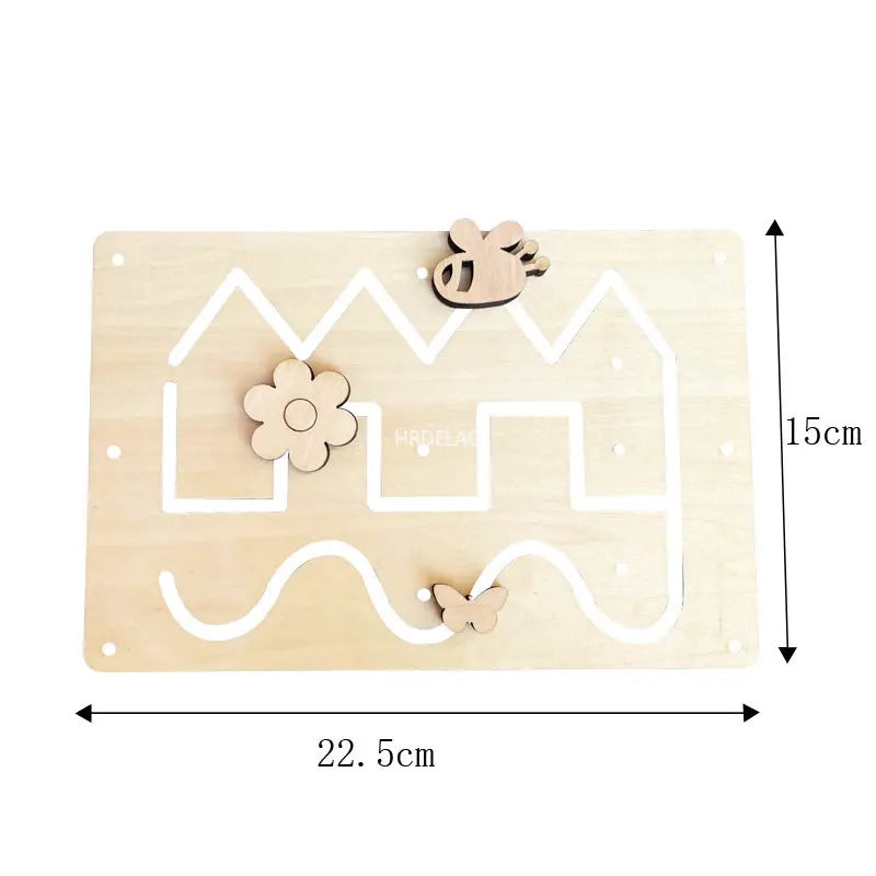 Montessoris Busy Board Wooden Toy For Children Educational Learning And Fine Motor Skills Model 01