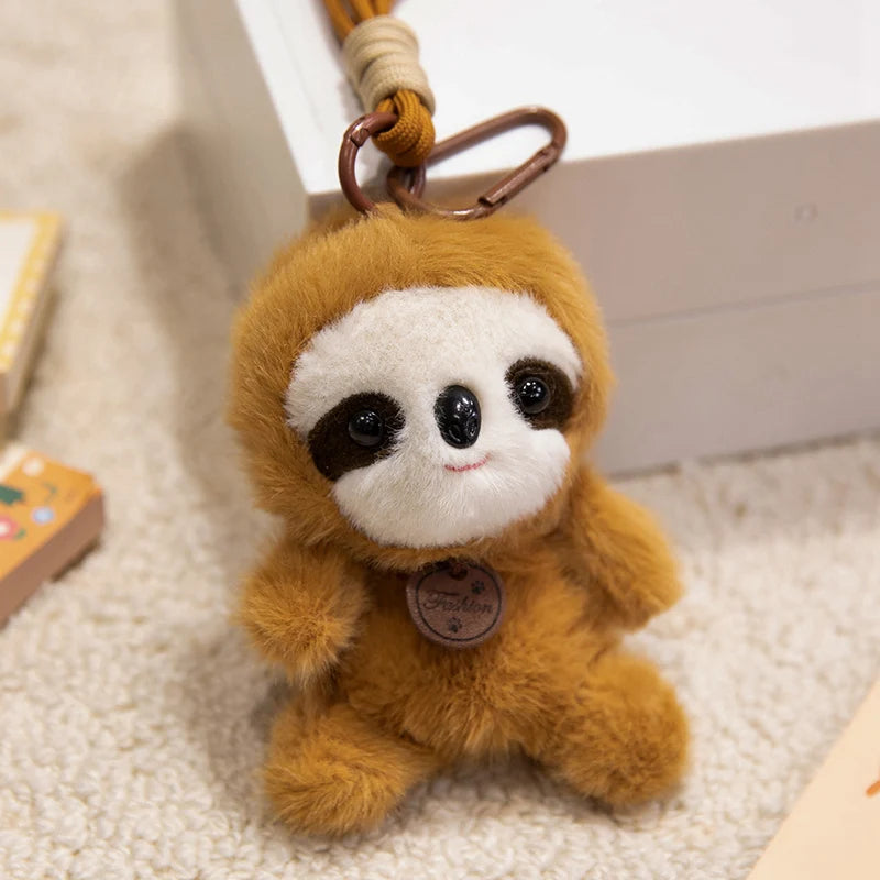 Soft Plush Animal Pendant Dolls Panda Fox Sloth Cat Dinosaur Bunny Capybara Pig Stuffed Toys For Children