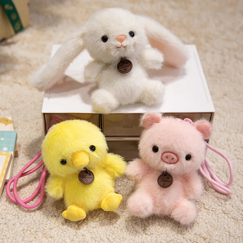 Soft Plush Cute Animal Pendant Dolls - Panda Fox Sloth Cat Dinosaur Bunny Capybara Pig Stuffed Toys for Children Gifts