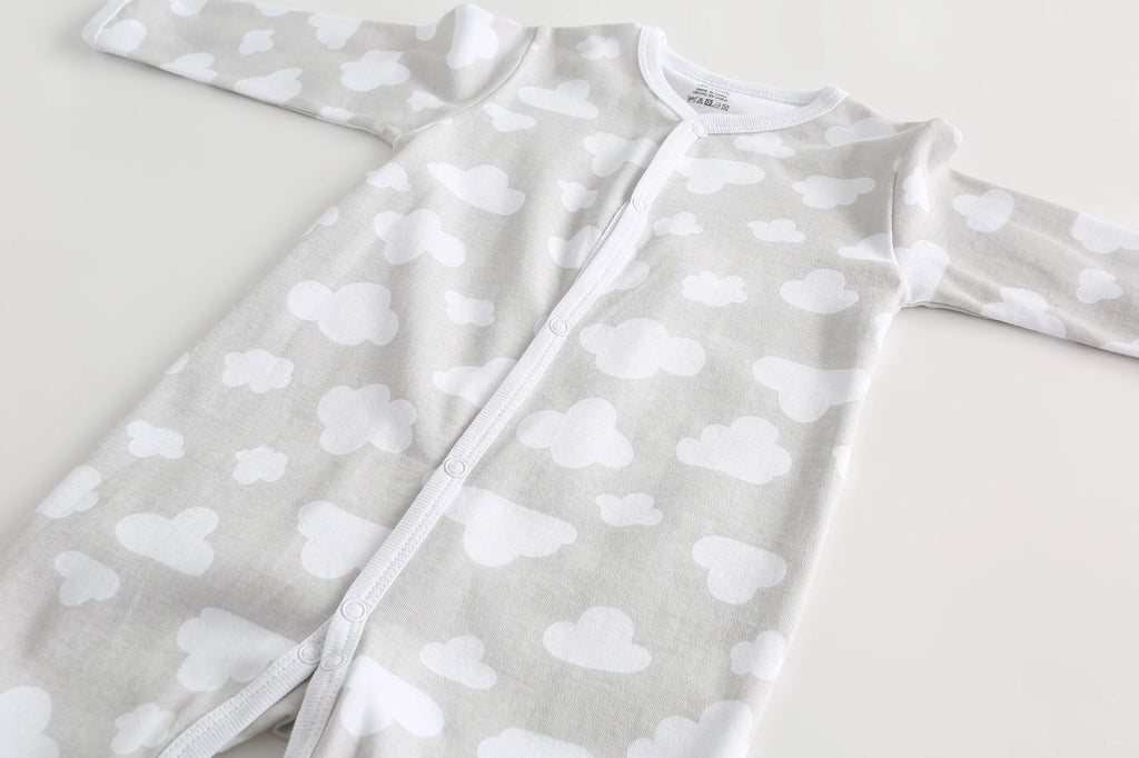 Kiddiezoom Fashion White Cloud Print Long Sleeve Causal Baby Boy Girl Rompers Soft 100%Cotton Infant Jumpsuits Newborn clothes