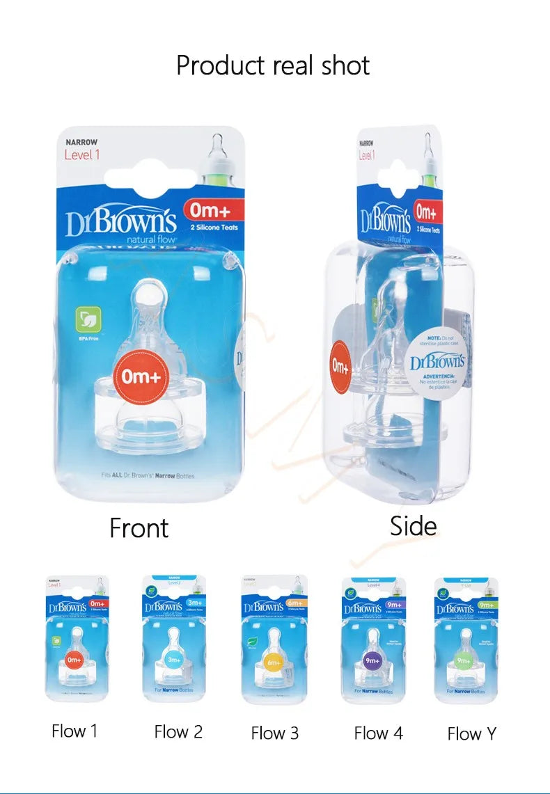 Dr. Brown's Standard mouth nipple/Newborn/each stage of baby nipples/Food grade silicone nipple
