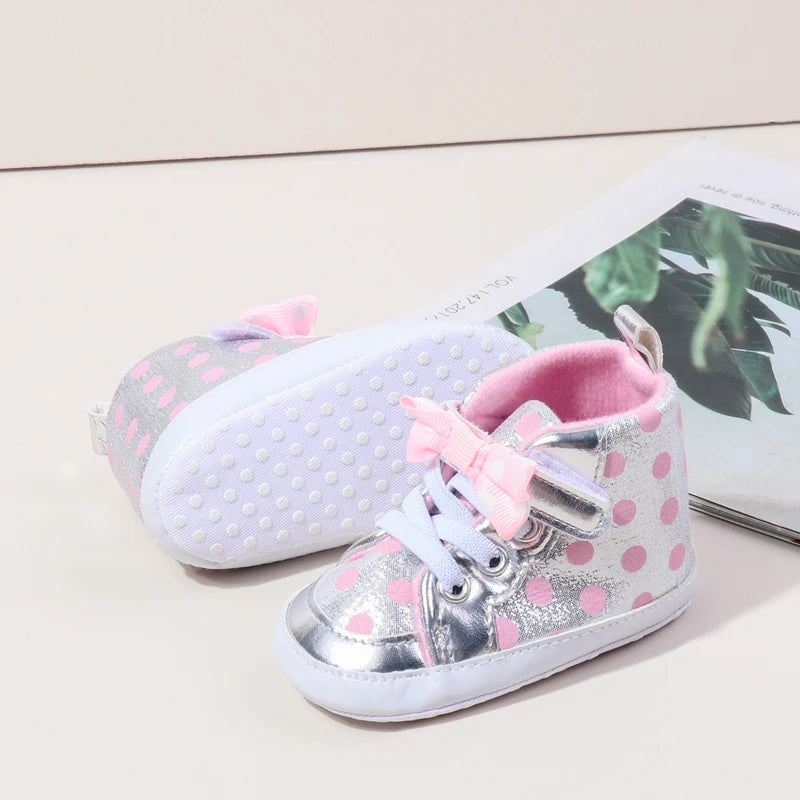 Baby Girl Spring and Autumn Butterfly Bowknot Soft Sole Comfortable Prewalker Shoes Indoor Outdoor Walking Shoes First Walkers