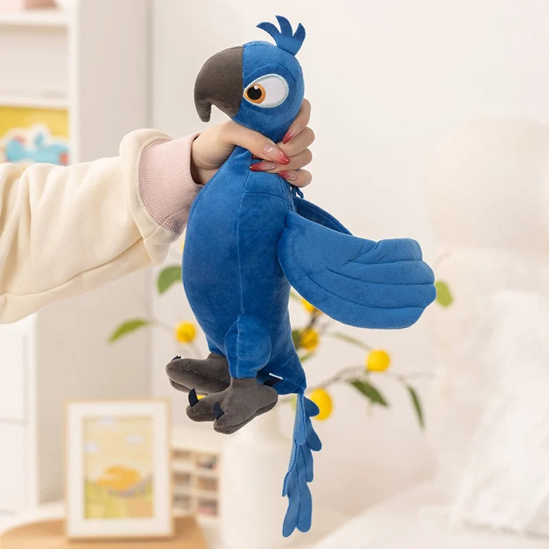2026 High Quality 1pc 35cm Cartoon Blue Parrot Plush Toy Blu & Jewel Bird Doll Soft Stuffed Animal Cute Christmas Gift For Kids