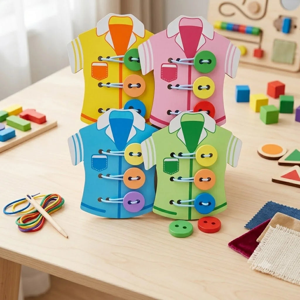 DIY Montessori Busy Board Accessories Set Wooden Sensory Activity Toys Gear Switch LED Light Drum Beads Educational Learning Toy