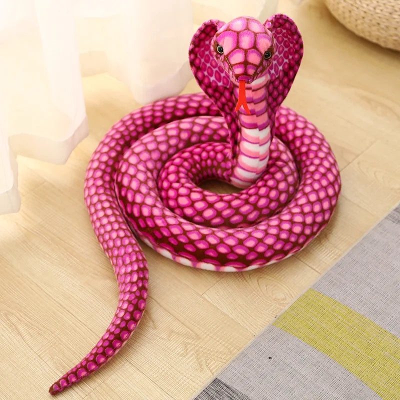 1pc 80/170/240cm Simulated Colorful Cobra Plush Toy Stuffed Animals Snakes Plushies Doll Funny Spoof Joke Soft Toys Home Decor