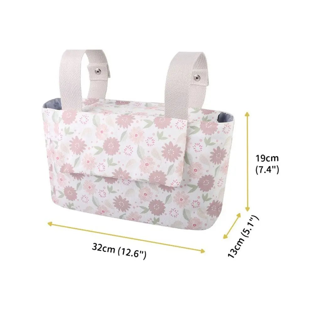 Large Capacity Baby Stroller Bag Hanging Oxford cloth Stroller Storage Hanging Bag Magnetic Button With Multiple Pockets