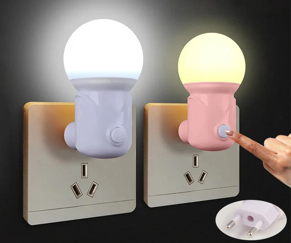 Modern Bedside Night Light Lamp Kids All Night 220V Led Lights Plug In Wall Night Lights For Bedroom EU Plug Night Lamp Romantic