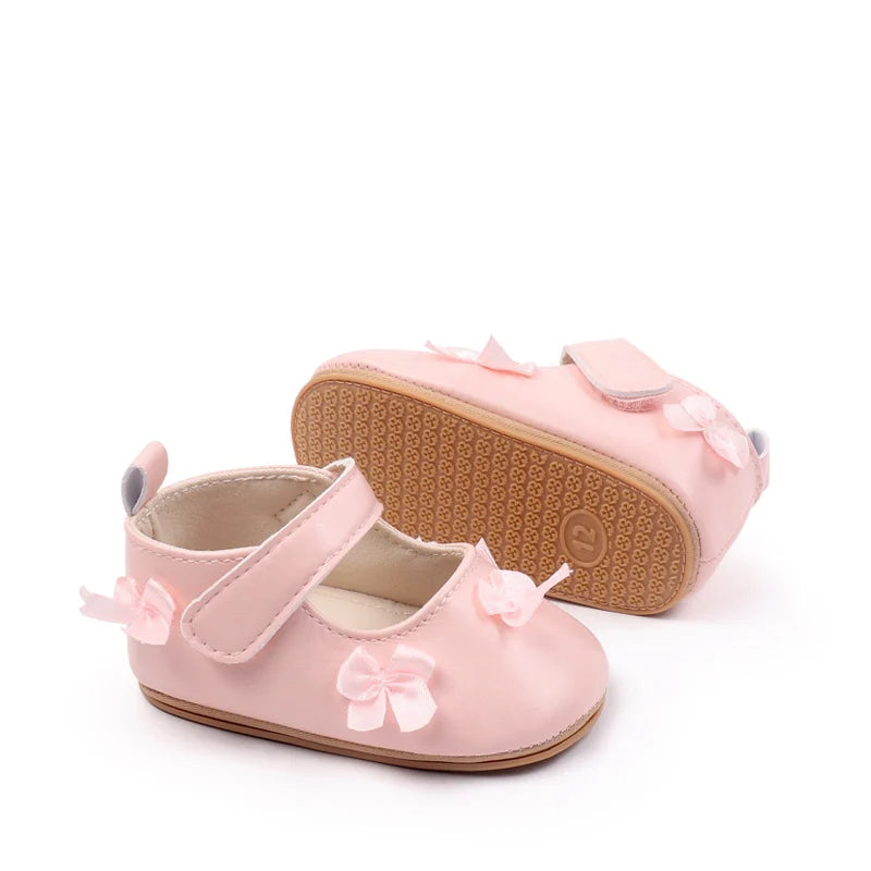 New Spring And Autumn Baby Girls First Walking Indoor Outdoor Toddler Shoes For 0-18M Baby Princess Shoes Soft TPR Sole