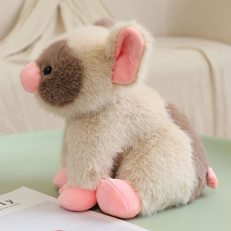 Cute Sitting Animals miniature fragrant pig Cat Soft Plush Dolls Stuffed Lifelike piglet Plushie Baby Toys Gifts For Children
