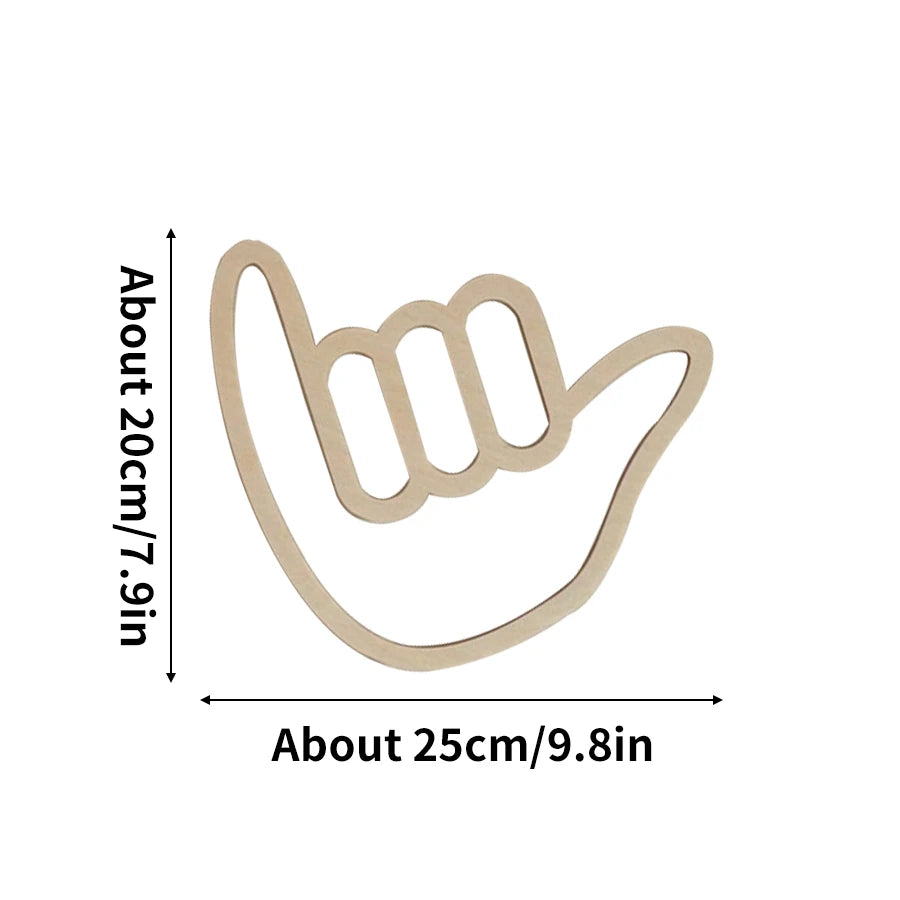Scandinavian-Inspired Wooden Gesture Wall Art - Handmade Decor.