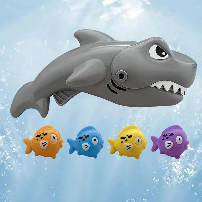 Kids Interactive Bathtub Toy Set, 5Pcs Big Shark Eats Small Fish, Fun Water Game, Ideal Children's Gift