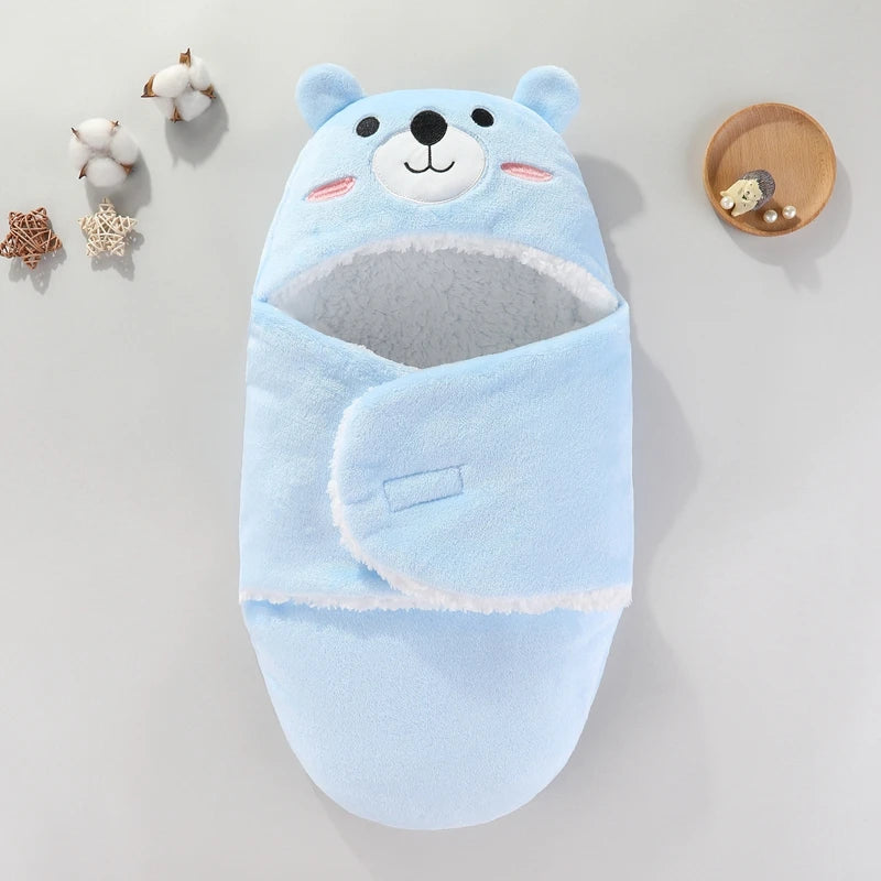 Baby Sleeping Bags Autumn and Winter Soft Newborn Baby Wrap Blankets Cartoon Cocoon for babies Flannel Warm Baby Sleepsack 0-9M