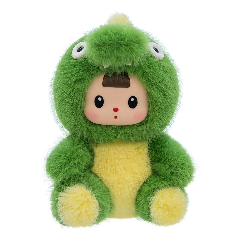 17cm Soft Vinyl Face Plush Little Dinosaur Tomato Rabbit Raccoon & Strawberry Doll Cute Cartoon Animal Stuffed Toy